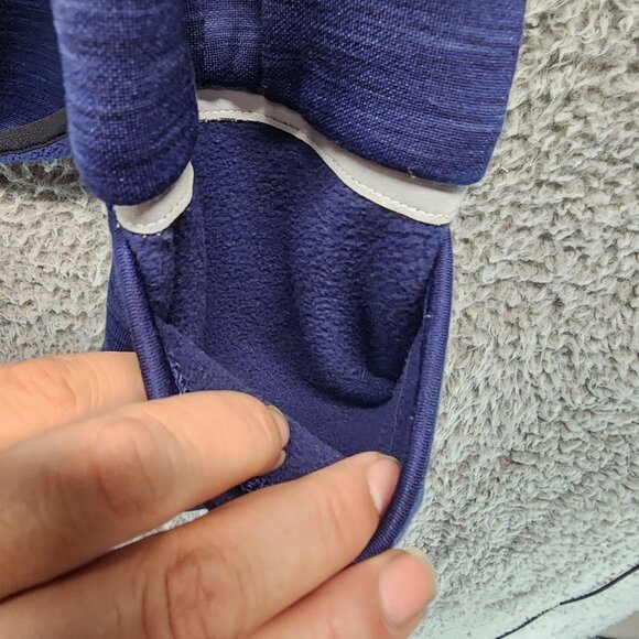 Gap Fit Shirt Womens XL Indigo Blue Orbit Fleece Pullover Hoodie Zip Pockets - Picture 10 of 11